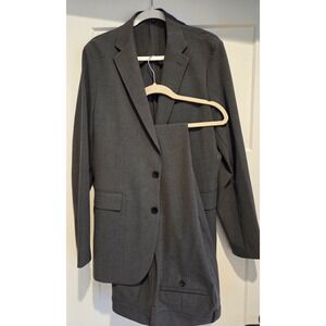 J. Crew Thompson Suit Men's 40L 34x32 Tapered Charcoal Grey Two Piece Suit